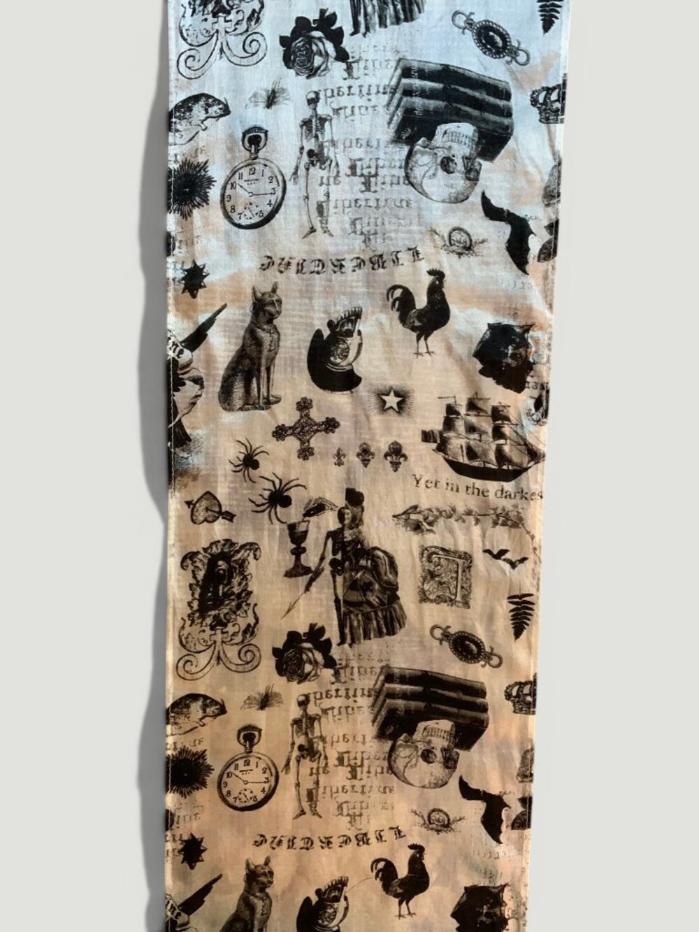 Whimsical scull silk scarf - Picture 6 of 10